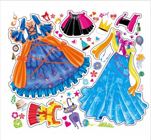 魔法公主時尚變裝貼紙著色本